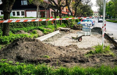 Na zdjęciu widoczne są prace na ulicy matejki